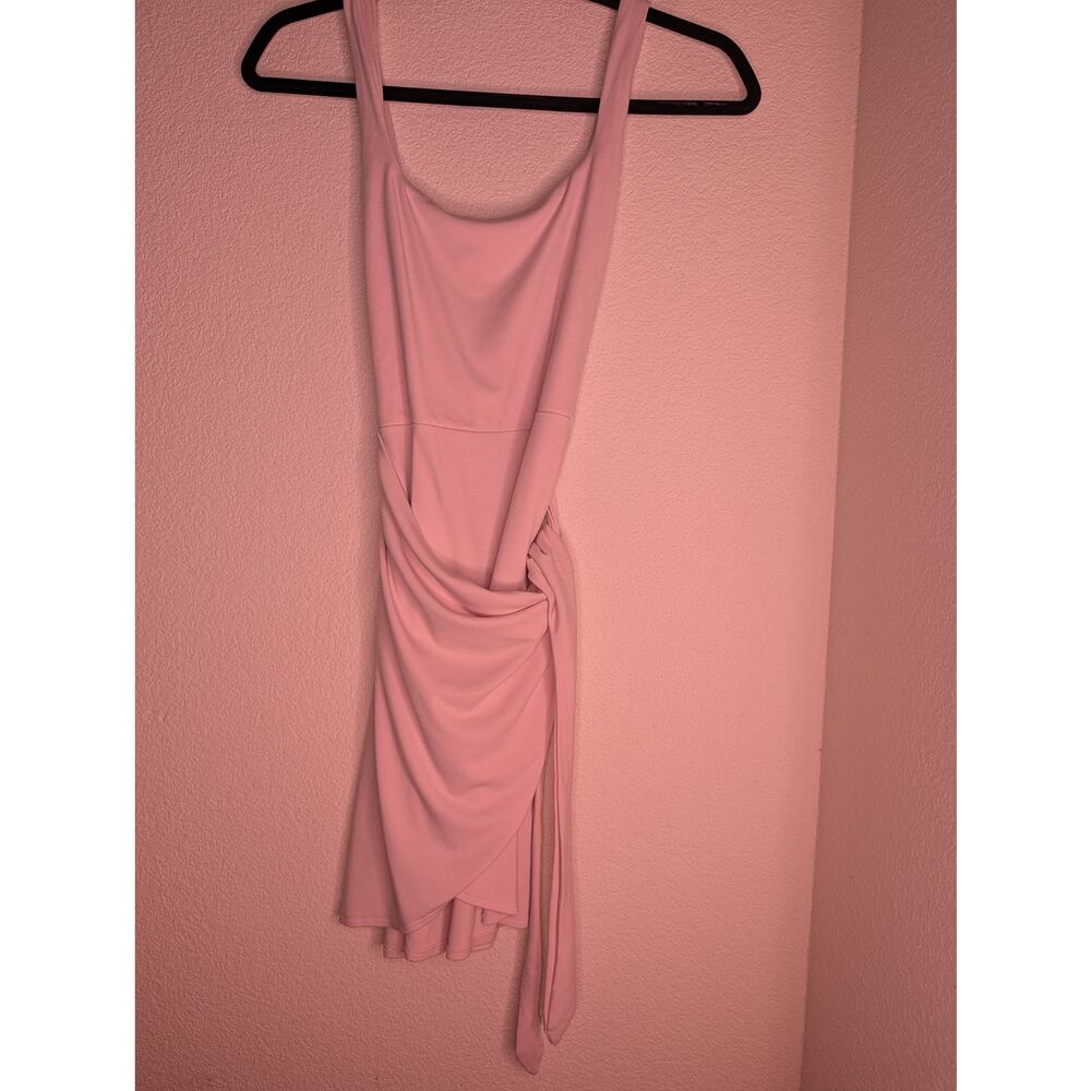 Aritzia Wilfred Saturn Mini Dress Pink Wrap Drapey Dress S Boho Summer Vacation - Picture 3 of 7